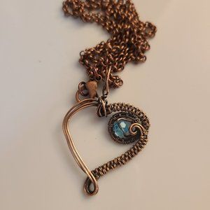 Heart Pendant - Blue Swarovski Crystal